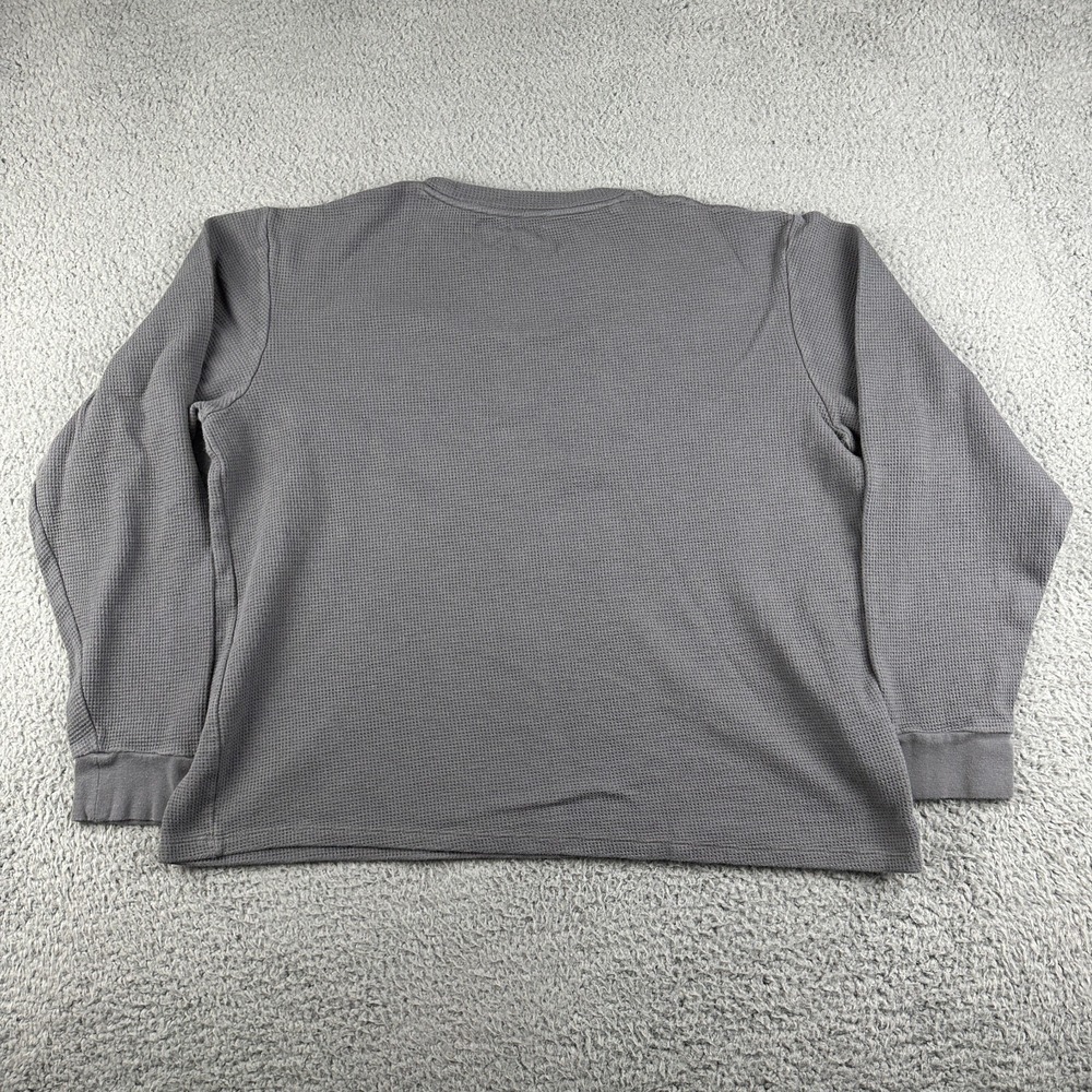 Lacoste Mens L Gray Thermal Long Sleeve Shirt Sleepwear Lounge Pajama Top - Picture 6 of 7